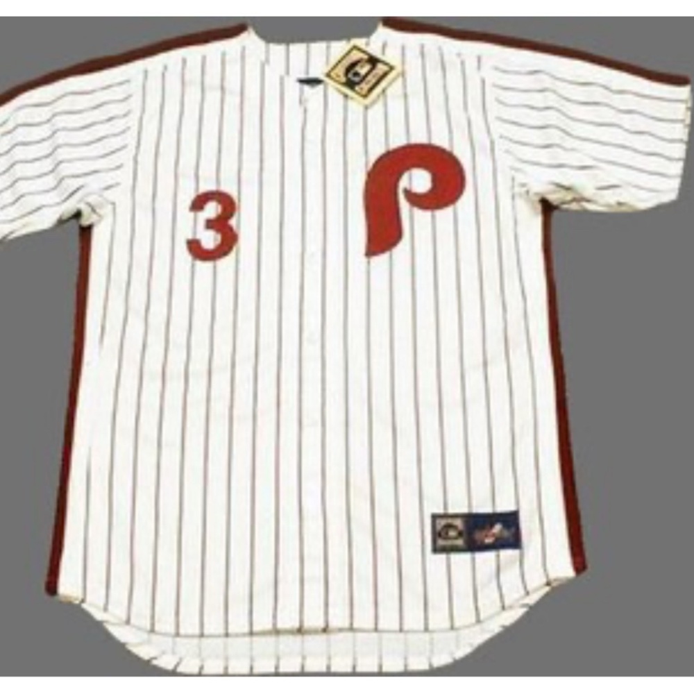 Striped custom Bryce Harper Baseball Jersey - White and Red